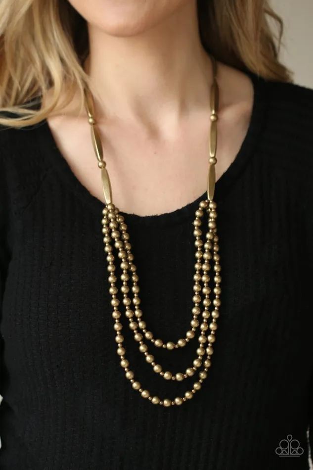 Necklaces Paparazzi Necklace Beaded Beacon Brass Paparazzi Jewelry