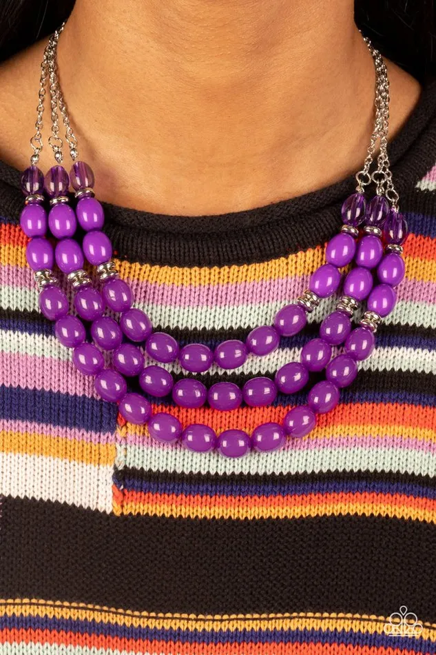 Necklaces Paparazzi Necklace Coastal Cruise Purple Paparazzi Jewelry