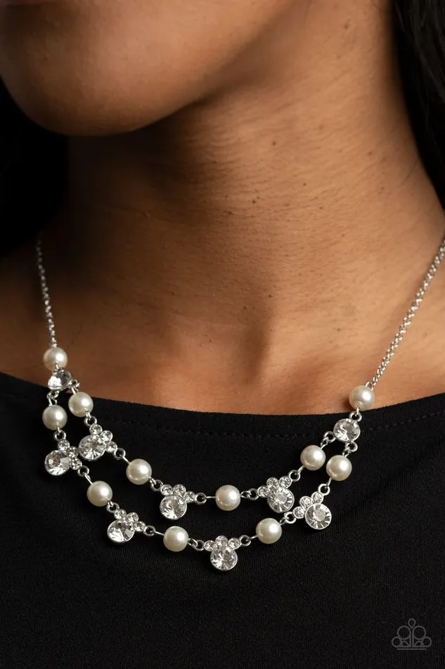 Necklaces Paparazzi Necklace Royal Announcement White Paparazzi Jewelry