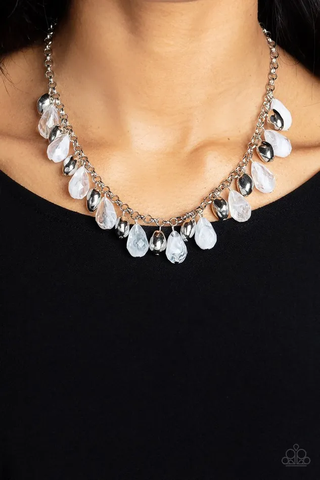 Necklaces Paparazzi Necklace Summertime Tryst White Paparazzi Jewelry