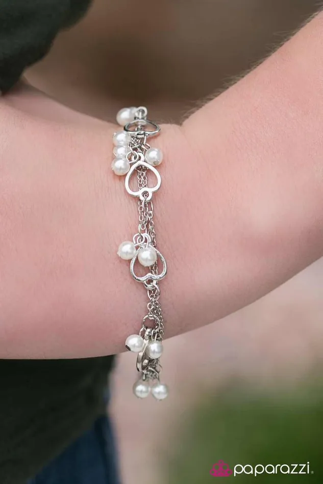 Paparazzi Bracelet Carrying Your Love With Me White Paparazzi Jewelry Bracelets