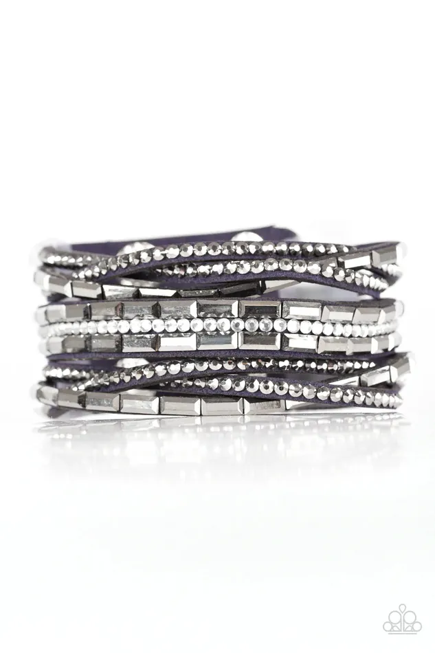 Paparazzi Bracelet Rhinestone Riot Blue Paparazzi Jewelry Bracelets