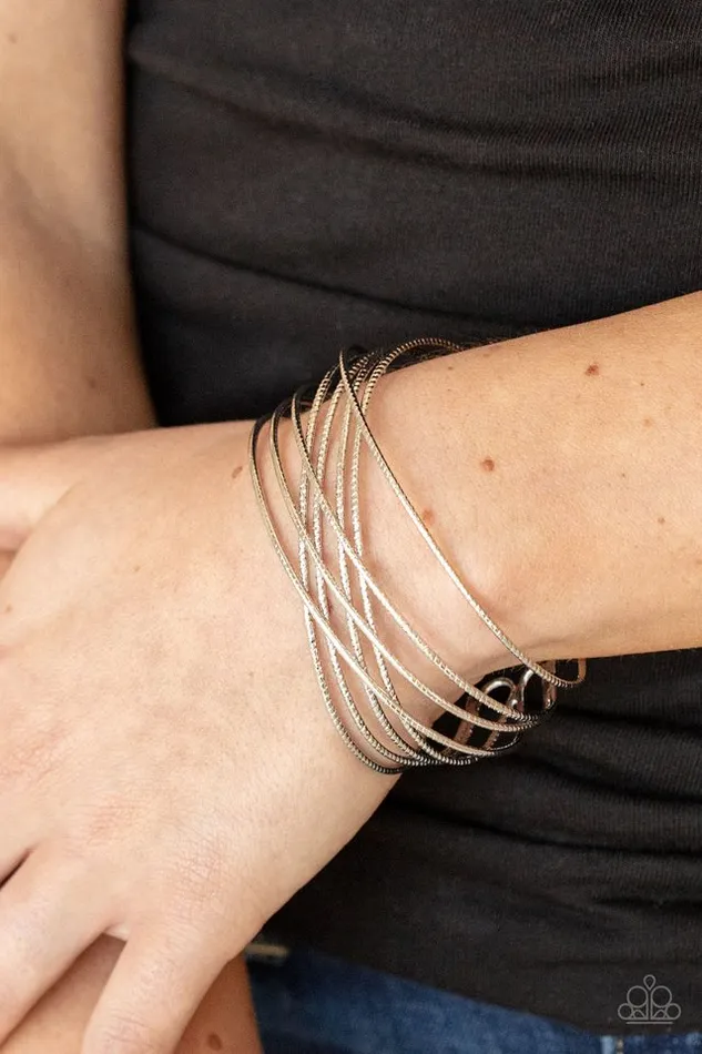 Paparazzi Bracelet Strike Out Shimmer Silver Paparazzi Jewelry Bracelets