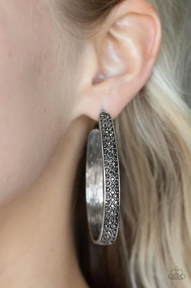 Paparazzi Earring Bossy and Glossy Silver Paparazzi Jewelry Earrings