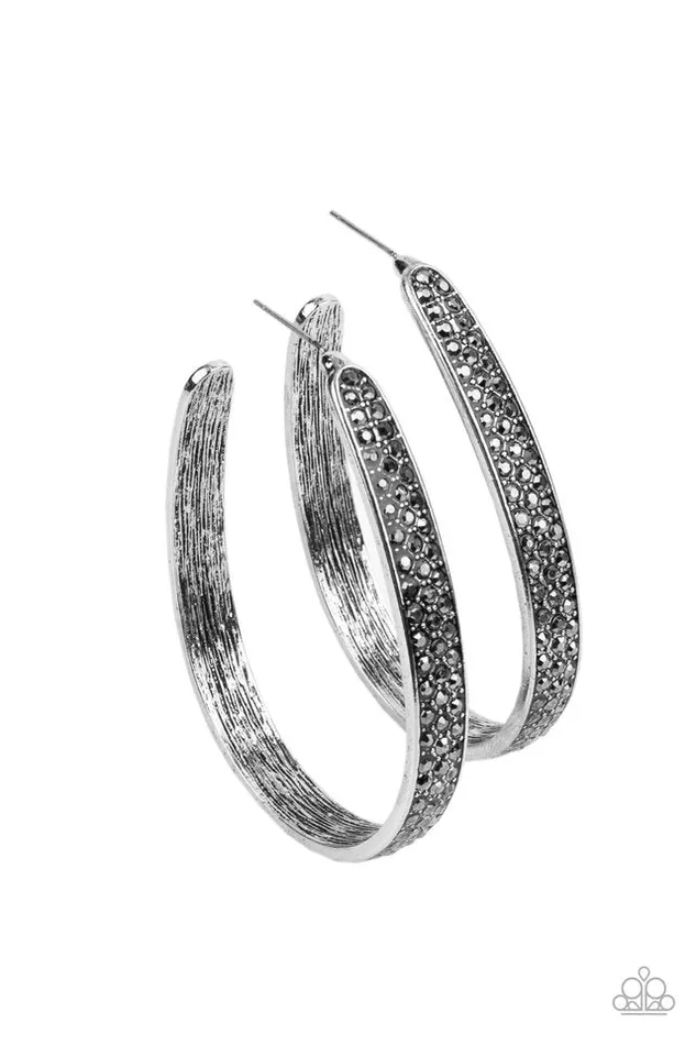 Paparazzi Earring Bossy and Glossy Silver Paparazzi Jewelry Earrings Paparazzi Earring Bossy and Glossy Silver Paparazzi Jewelry Earrings