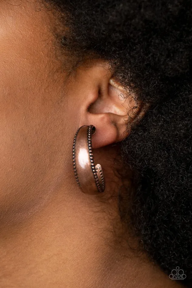 Paparazzi Earring Burnished Benevolence Copper Paparazzi Jewelry Earrings