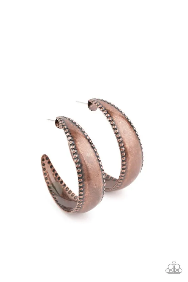 Paparazzi Earring Burnished Benevolence Copper Paparazzi Jewelry Earrings Paparazzi Earring Burnished Benevolence Copper Paparazzi Jewelry Earrings