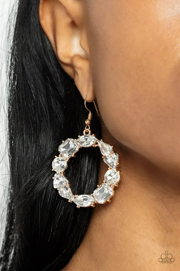 Paparazzi Earring GLOWING in Circles Gold Paparazzi Jewelry Earrings