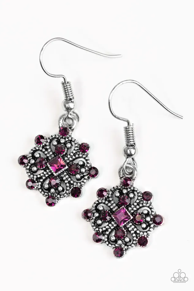 Paparazzi Earring Just Queenin Purple Paparazzi Jewelry Earrings