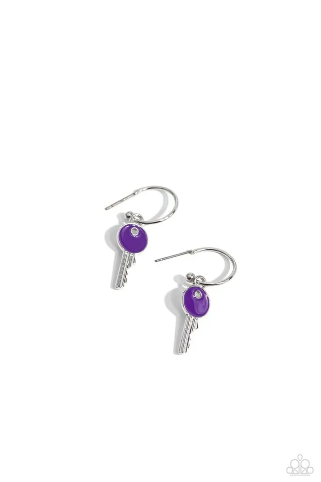 Paparazzi Earring Key Performance Purple Paparazzi Jewelry Earrings Paparazzi Earring Key Performance Purple Paparazzi Jewelry Earrings
