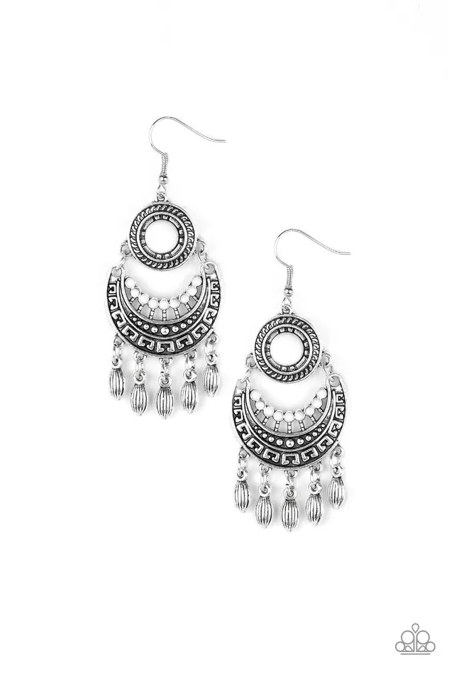 Paparazzi Earring Mantra to Mantra White Paparazzi Jewelry Earrings
