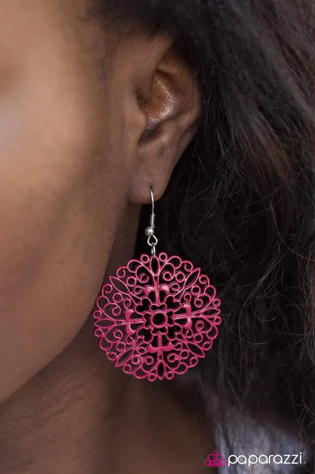 Paparazzi Earring Maritime Mariner Pink Paparazzi Jewelry Earrings