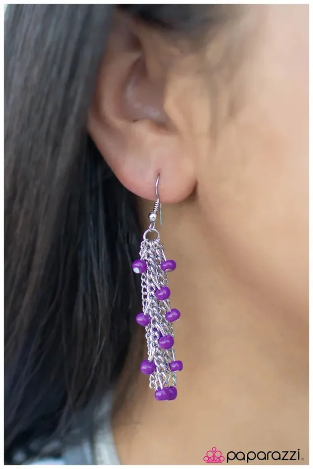 Paparazzi Earring Out Of This World Purple Paparazzi Jewelry Earrings