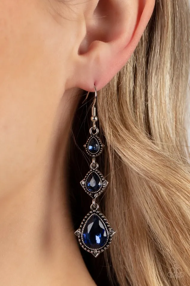 Paparazzi Earring Prague Princess Blue Paparazzi Jewelry Earrings