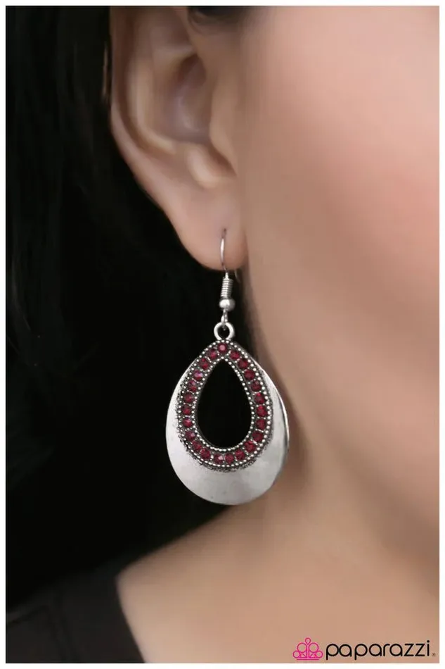 Paparazzi Earring Ray Of Light Red Paparazzi Jewelry Earrings