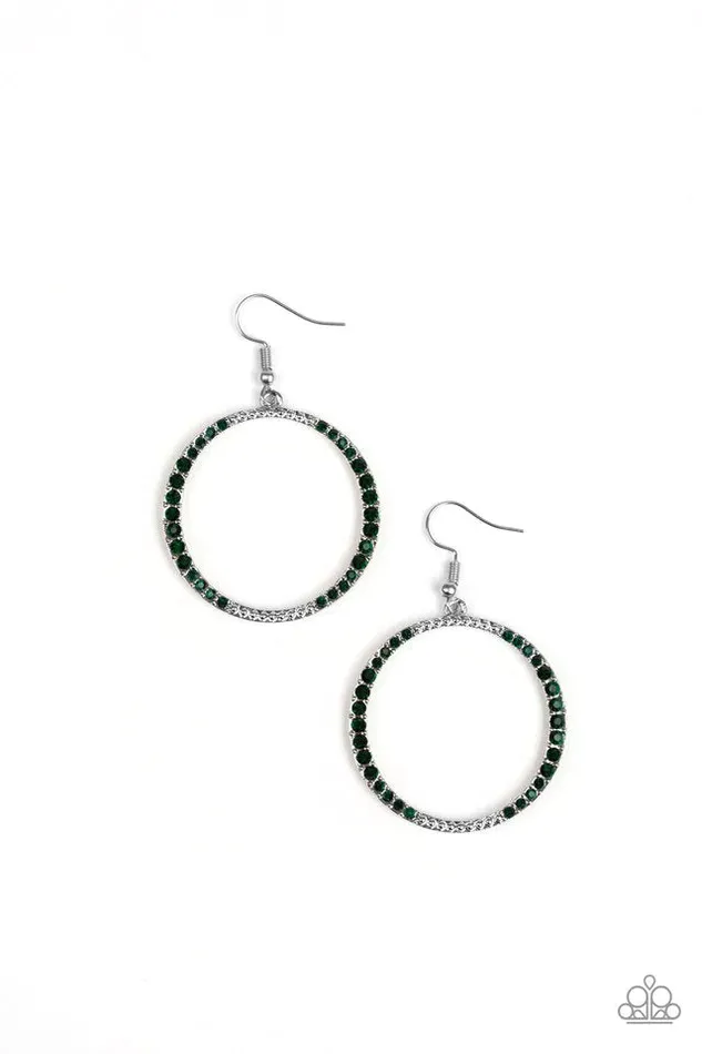 Paparazzi Earring Risky Ritz Green Paparazzi Jewelry Earrings