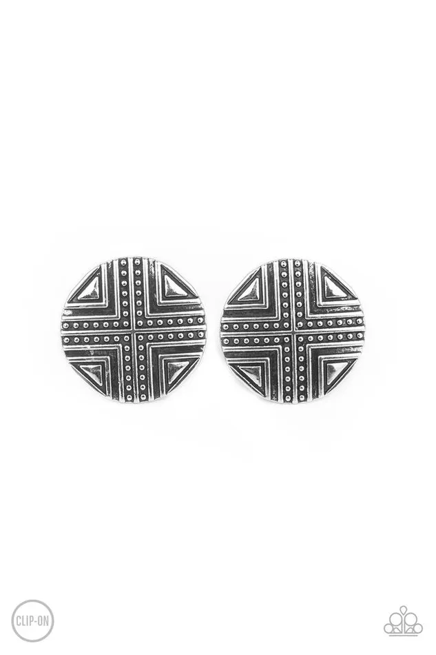 Paparazzi Earring Shielded Shimmer Silver Paparazzi Jewelry Earrings Paparazzi Earring Shielded Shimmer Silver Paparazzi Jewelry Earrings