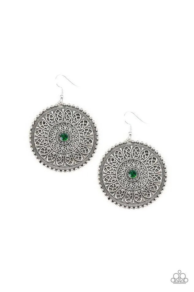 Paparazzi Earring WHEEL and Grace Green Paparazzi Jewelry Earrings