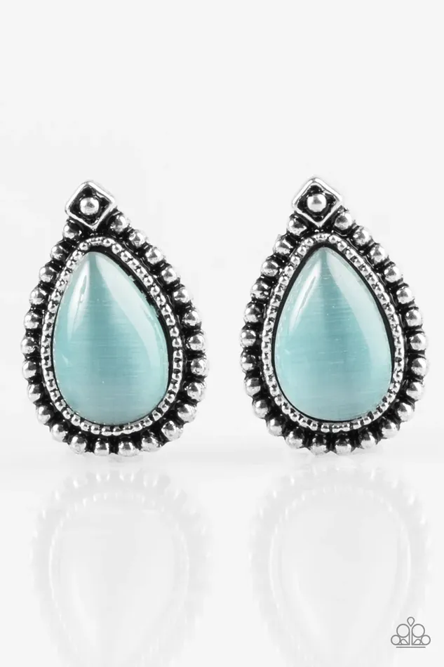 Paparazzi Earring Wouldnt GLEAM Of It Blue Paparazzi Jewelry Earrings