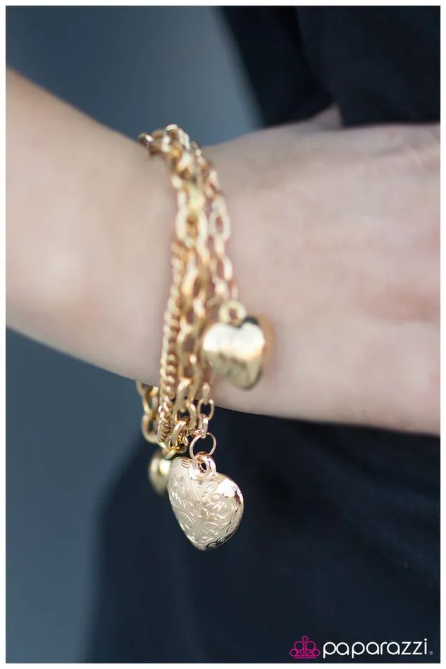 Paparazzi Jewelry Bracelets Paparazzi Bracelet Achy Breaky Heart Gold