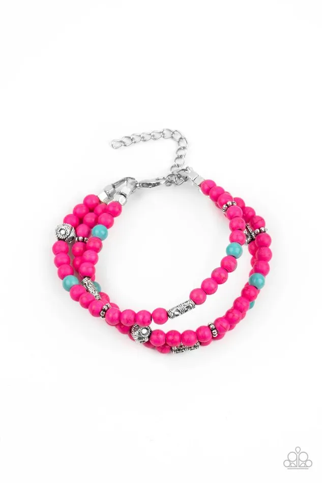 Paparazzi Jewelry Bracelets Paparazzi Bracelet Desert Decorum Pink