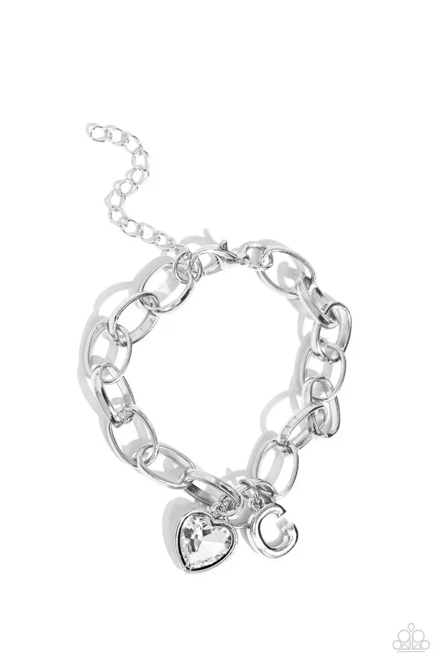 Paparazzi Jewelry Bracelets Paparazzi Bracelet Guess Now Its INITIAL White C Paparazzi Jewelry Bracelets Paparazzi Bracelet Guess Now Its INITIAL White C