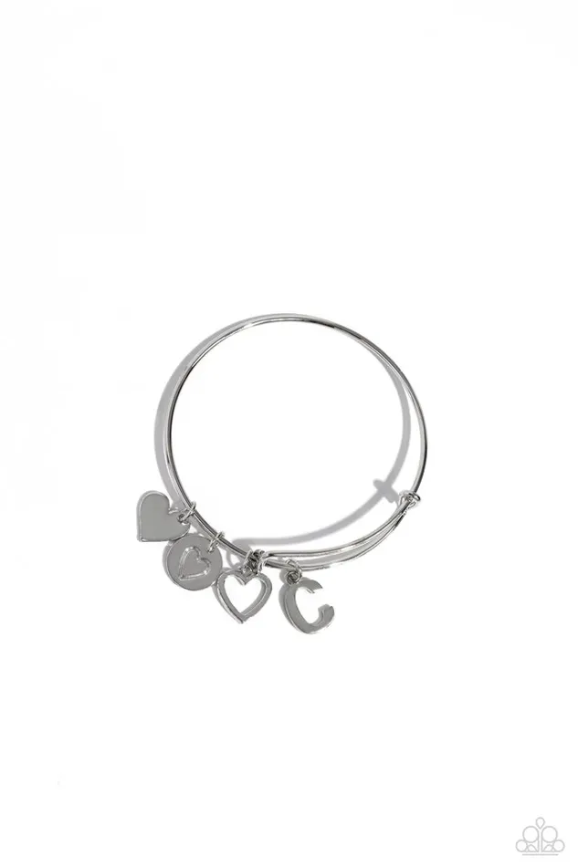 Paparazzi Jewelry Bracelets Paparazzi Bracelet Making It INITIAL Silver C Paparazzi Jewelry Bracelets Paparazzi Bracelet Making It INITIAL Silver C