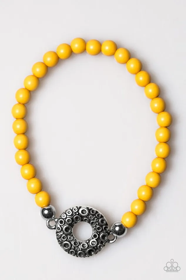 Paparazzi Jewelry Bracelets Paparazzi Bracelet Put A Spin On It Yellow
