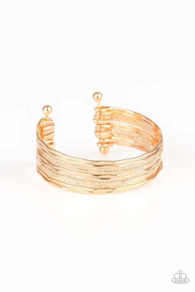Paparazzi Jewelry Bracelets Paparazzi Bracelet Sleek Shimmer Gold