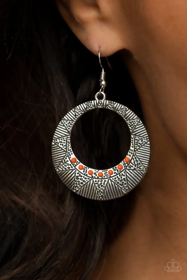 Paparazzi Jewelry Earrings Paparazzi Earring Adobe Dusk Orange