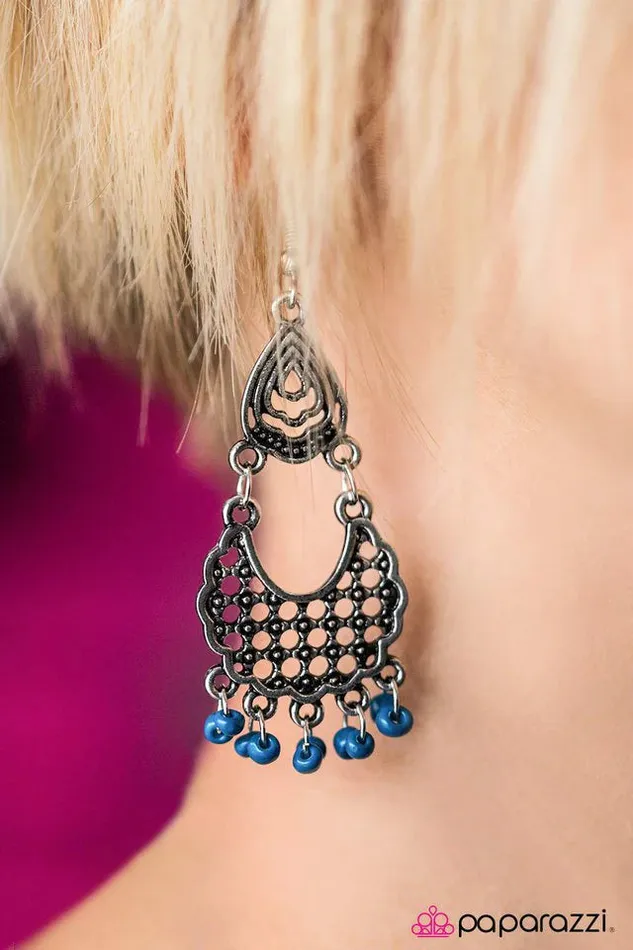 Paparazzi Jewelry Earrings Paparazzi Earring Canyon Colors Blue