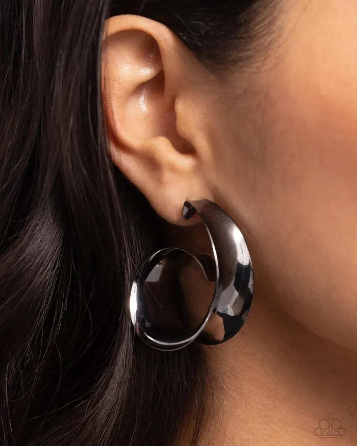 Paparazzi Jewelry Earrings Paparazzi Earring Curly Cadence Black