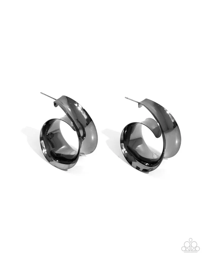 Paparazzi Jewelry Earrings Paparazzi Earring Curly Cadence Black Paparazzi Jewelry Earrings Paparazzi Earring Curly Cadence Black