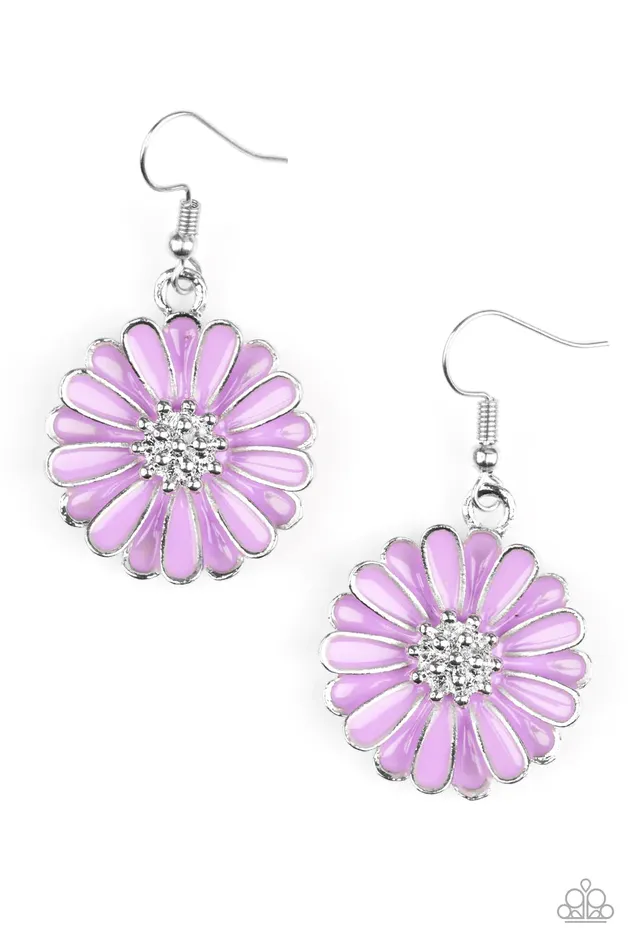 Paparazzi Jewelry Earrings Paparazzi Earring Distracted By Daisies Purple