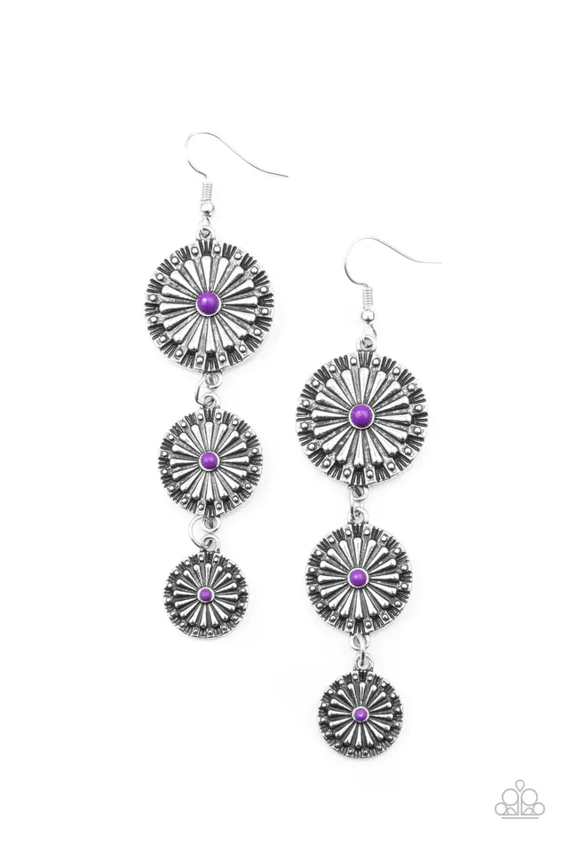Paparazzi Jewelry Earrings Paparazzi Earring Festively Floral Purple