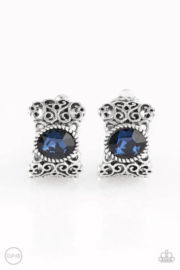 Paparazzi Jewelry Earrings Paparazzi Earring Glamorously Grand Duchess Blue