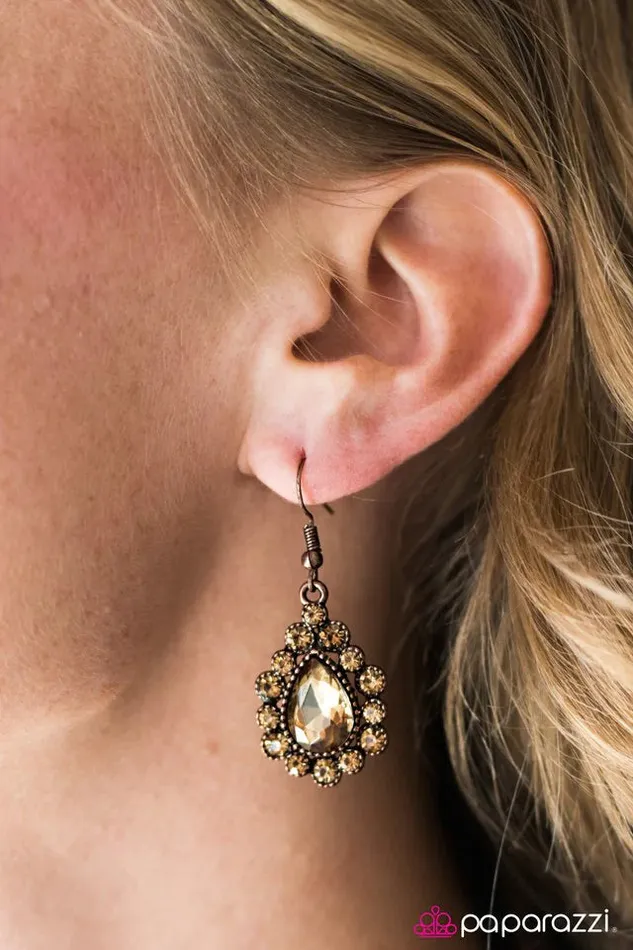 Paparazzi Jewelry Earrings Paparazzi Earring Release Your Inner Sparkle Copper