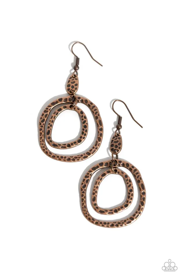 Paparazzi Jewelry Earrings Paparazzi Earring Scalding HAUTE Copper Paparazzi Jewelry Earrings Paparazzi Earring Scalding HAUTE Copper