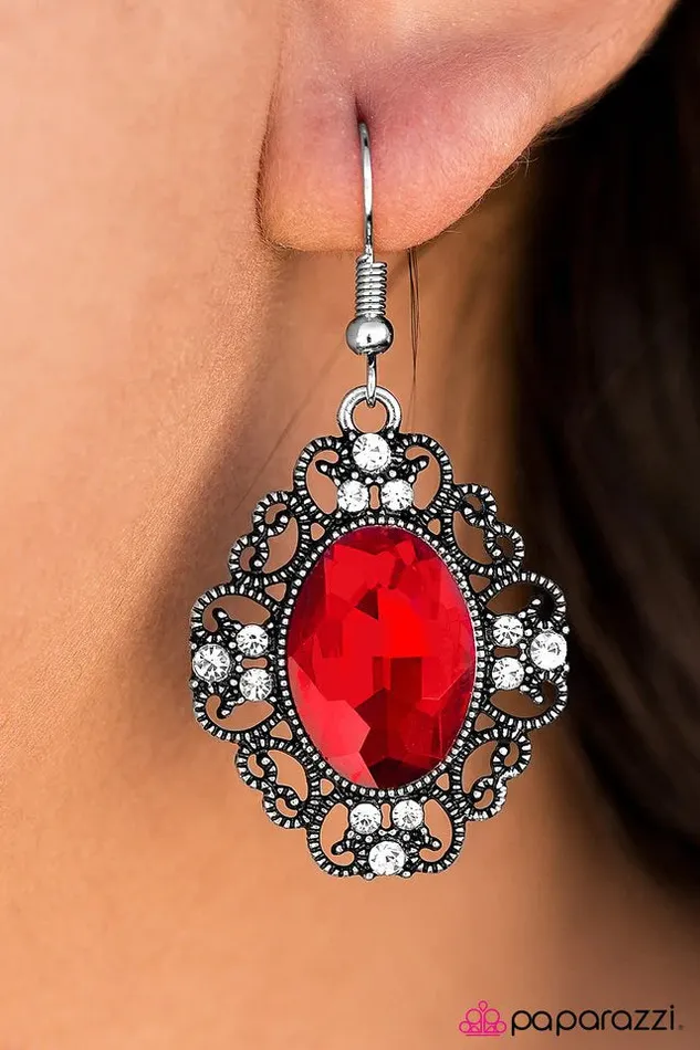 Paparazzi Jewelry Earrings Paparazzi Earring Sicily Sparkle Red