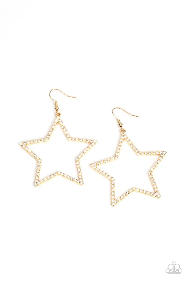 Paparazzi Jewelry Earrings Paparazzi Earring Supernova Sparkle Gold Paparazzi Jewelry Earrings Paparazzi Earring Supernova Sparkle Gold
