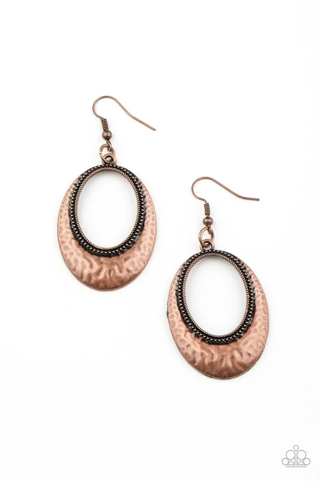Paparazzi Jewelry Earrings Paparazzi Earring Tempest Texture Copper Paparazzi Jewelry Earrings Paparazzi Earring Tempest Texture Copper