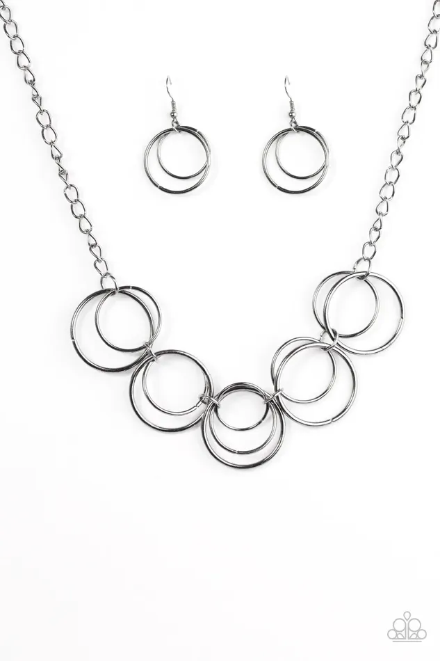 Paparazzi Jewelry Necklaces Paparazzi Necklace CIRCLE du Soleil Black