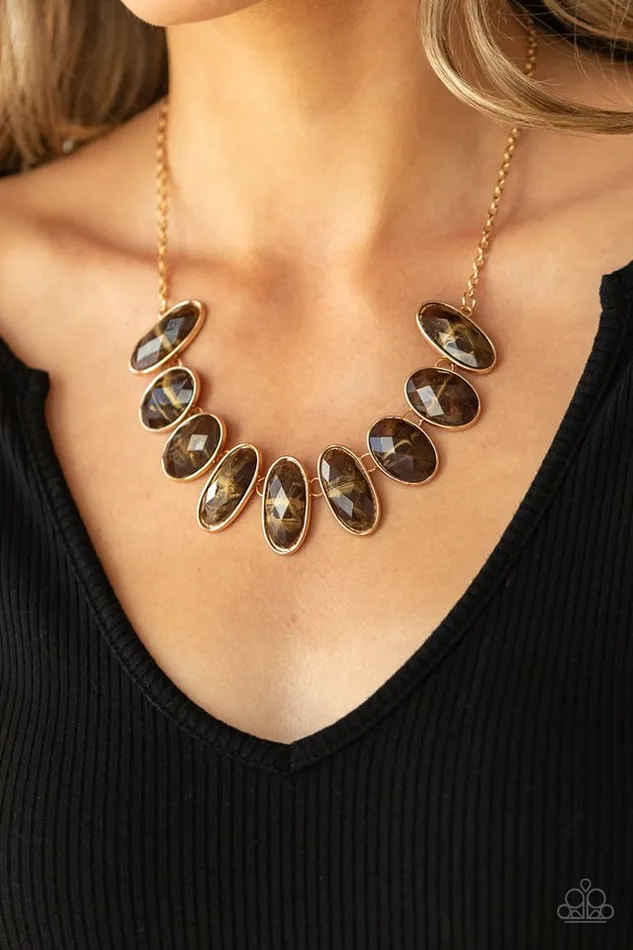 Paparazzi Jewelry Necklaces Paparazzi Necklace Elliptical Episode Brown