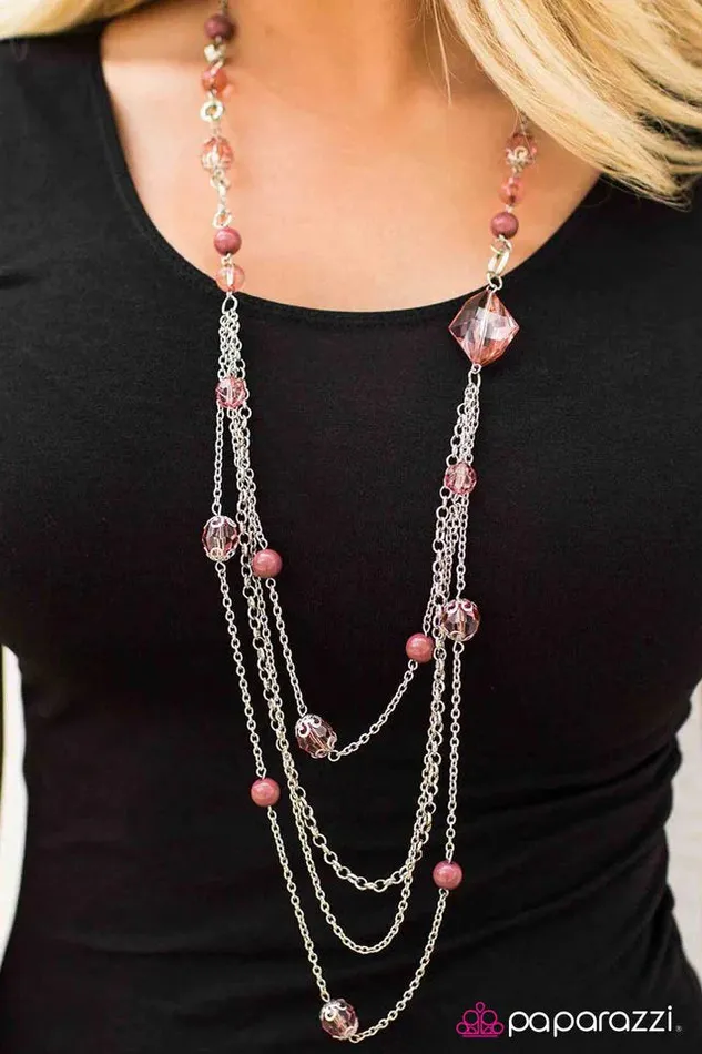 Paparazzi Jewelry Necklaces Paparazzi Necklace Fool For Jewels Pink