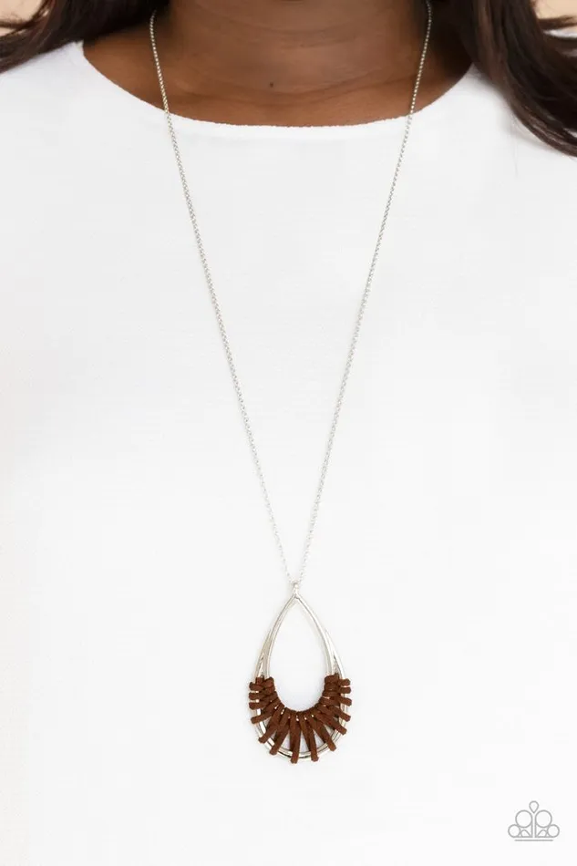 Paparazzi Jewelry Necklaces Paparazzi Necklace Homespun Artifact Brown