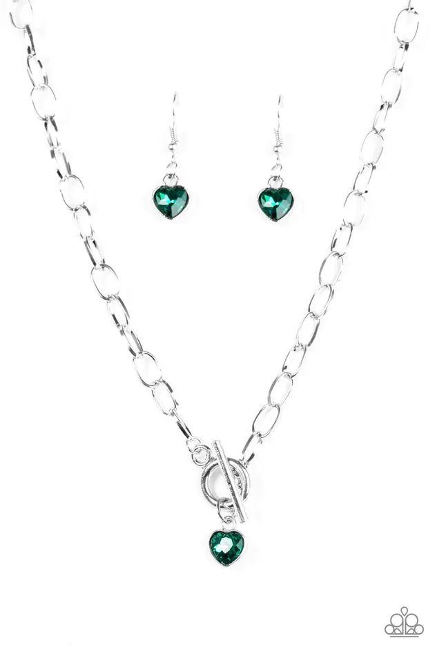 Paparazzi Jewelry Necklaces Paparazzi Necklace Let Your Heart Shine Green