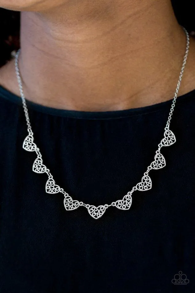 Paparazzi Jewelry Necklaces Paparazzi Necklace Love and Devotion Silver