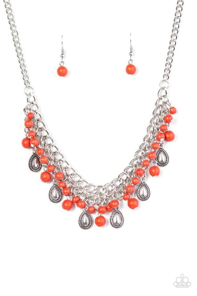 Paparazzi Jewelry Necklaces Paparazzi Necklace PRIMAL Donna Orange