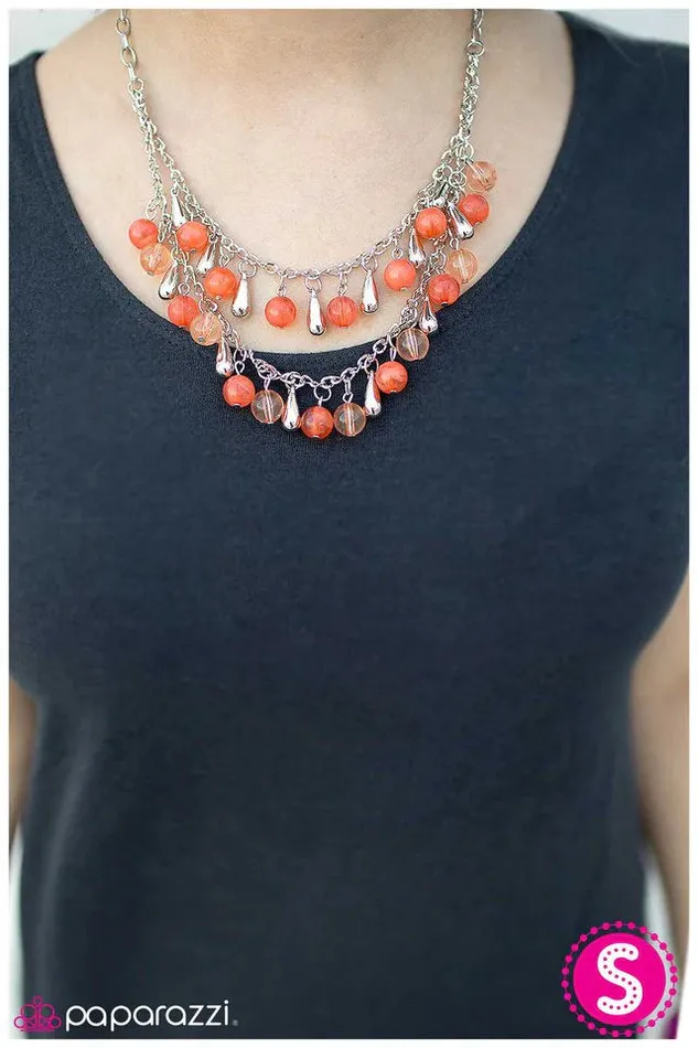 Paparazzi Jewelry Necklaces Paparazzi Necklace Stop Drop and Roll Orange