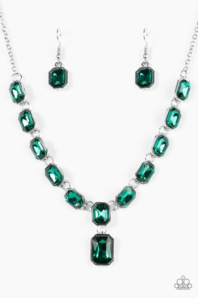 Paparazzi Jewelry Necklaces Paparazzi Necklace The Right To Remain Sparkly Green